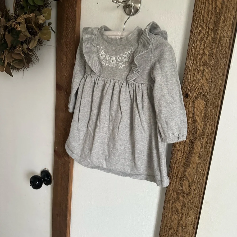 Baby Girl Embroidered Floral Knit Sweater Dress 6 Months Carter’s